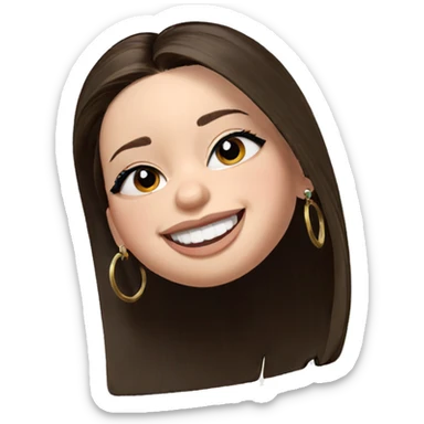 smiling girl with earrings sticker