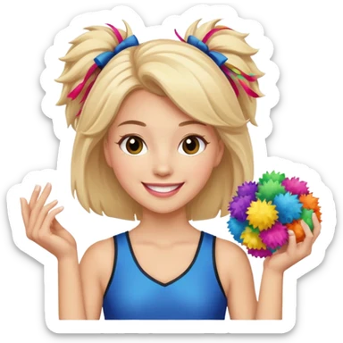 create an emoji of a cheerleader head to foot sticker
