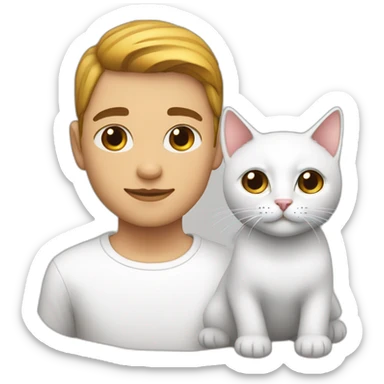 joven piel blanca con gato rayado sticker