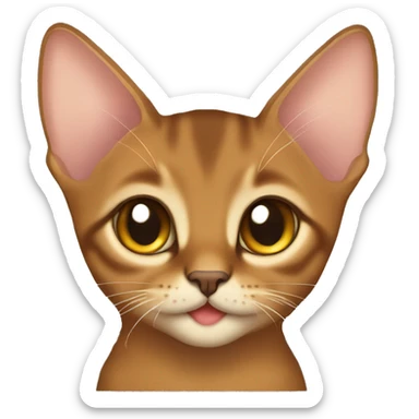Abyssinian kitten laying sticker