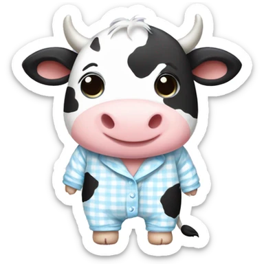 Cute baby cow in pyjamas sticker