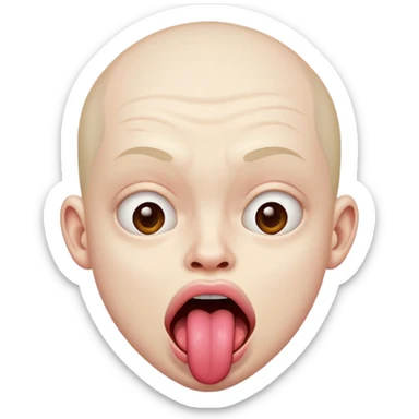 ugly 🥺👀 emoji with tongue out sticker