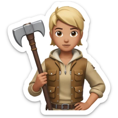Fortnite skin holding pickaxe  sticker