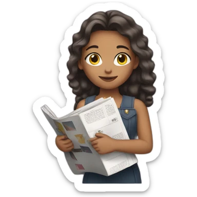 girl with a magazine sticker