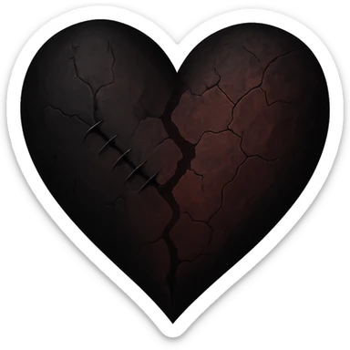 Remove the background, keep the emo heart with transparent background, preserving the emo heart style and details clearly visible on transparent background. sticker