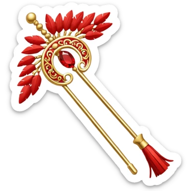 Red & Gold Hairpin – Decorative stick with red tassels.



 sticker