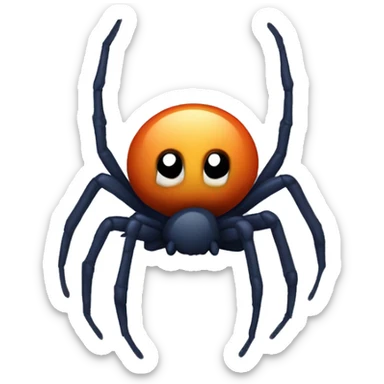 Una araña brillosa tejiendo telaraña brillosa  sticker