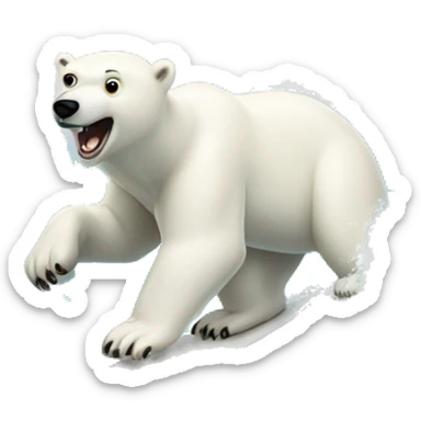 polar bear surfing wave sticker