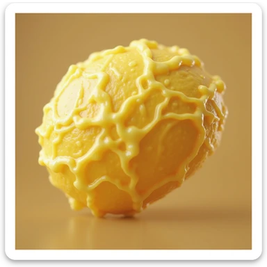 second hyperrealistic 3d yellow fat cell (adipocyte), no background sticker