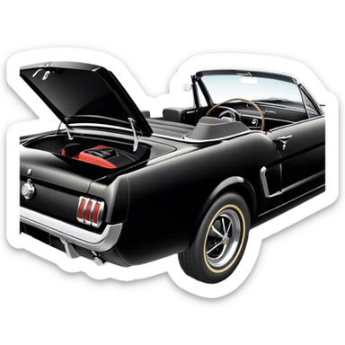 Black 1965 Ford Mustang Side Rear view sticker