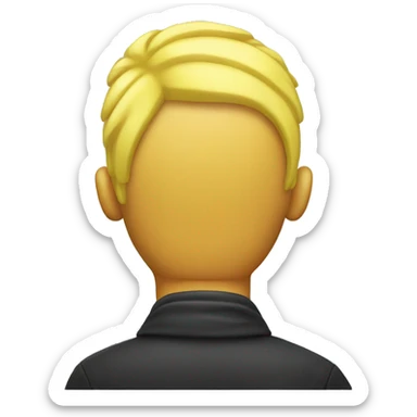 Back of a yellow mans head with short yellow hair sticker