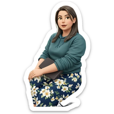 girl sitting on bench outdoors sticker