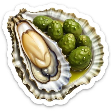 Oyster with whole pickles  sticker