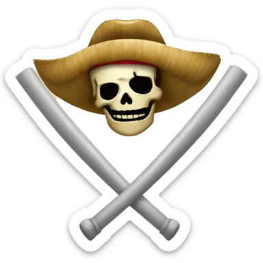 straw hat pirate flag sticker