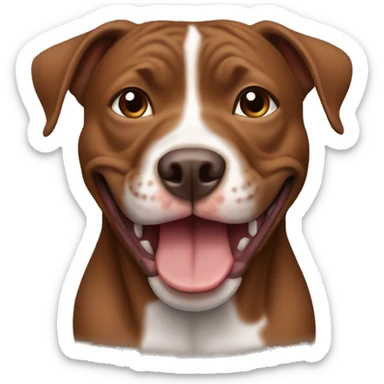 Brown Pitbull female smile  sticker