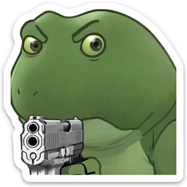 Someone aiming a gun to osama Ben lottin sticker