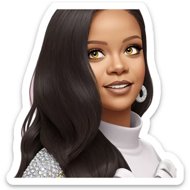 portrait of a girl with jewelry sticker