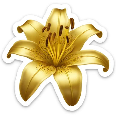gold lily flower sticker