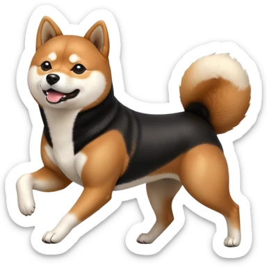 Running black Shiba Inu sticker