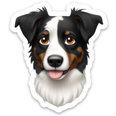 White and black Aussie  sticker
