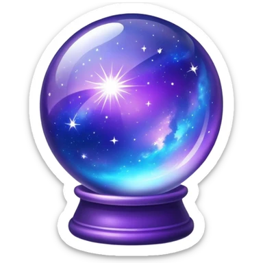 Crystal with galaxy inside sticker