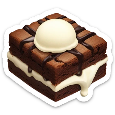 Brownie with vanilla ice cream on top sticker