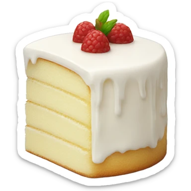 soft white cake with cream without topping  sticker