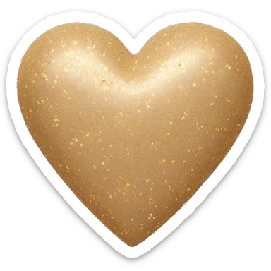 Beige heart with gold glitter sticker