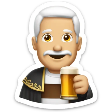 frate con boccale di birra in mano sticker