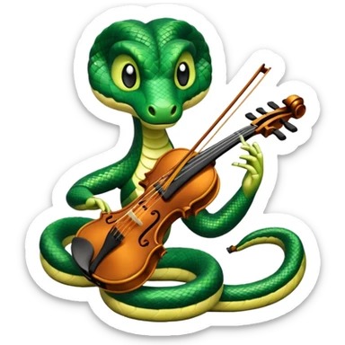 Snake playing playing violin sticker