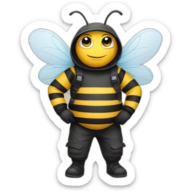 A bee wearing trousers sticker