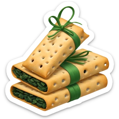Crackers wrapped with seaweed  sticker