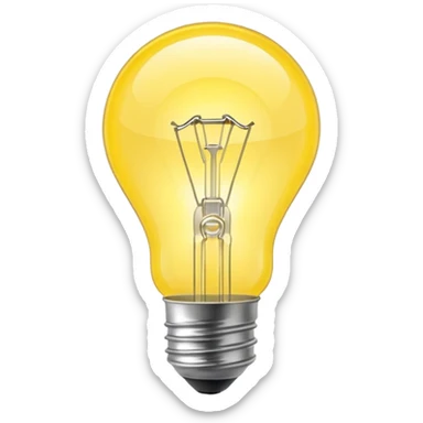 a shiny and powerfull light bulb sticker