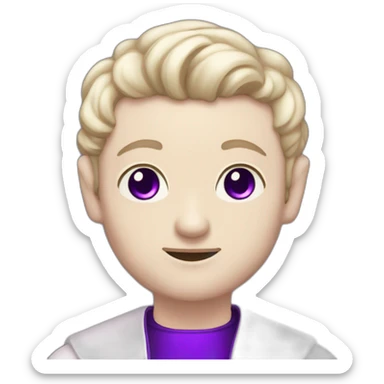 pale skinned beautiful satanic priest with short wavy black hair and violet eyes man sticker