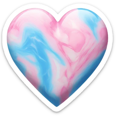 Marble pink and blue heart  sticker