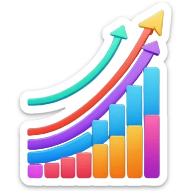 line graph up sticker