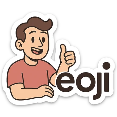 modern logo featuring the word 'eoji', clean and minimal, bold sans-serif font, simple geometric shapes, flat design, suitable for tech branding sticker