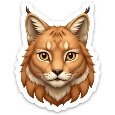 A high-resolution photo-realistic digital illustration of a majestic lynx, chesdt upward  sticker