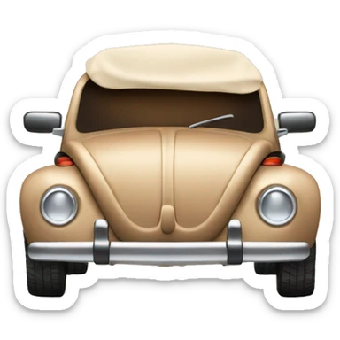 brown vw beetle with beige roof  sticker