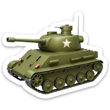 T-34 tank, no markings, no text sticker