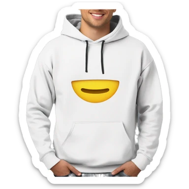 Plain White color pullover hoodie no person sticker