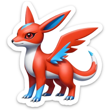  Cute Shiny Exotic Colorful Guilmon-Latias-Koraidon-Umbreon-Fakémon-hybrid-creature (full body)  sticker