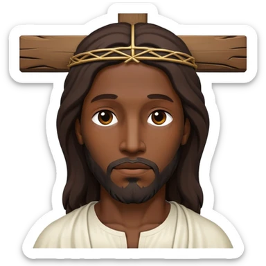 Black Jesus Christ on the cross  sticker