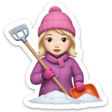 Shoveling snow sticker