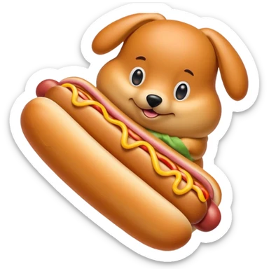 Hot dog holding a eat mean sign sticker