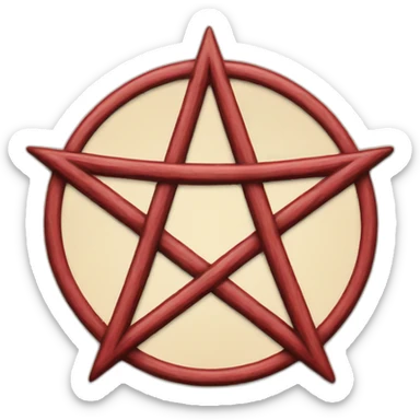 pentagram red sticker