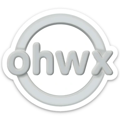 White p logo with gray outline sticker