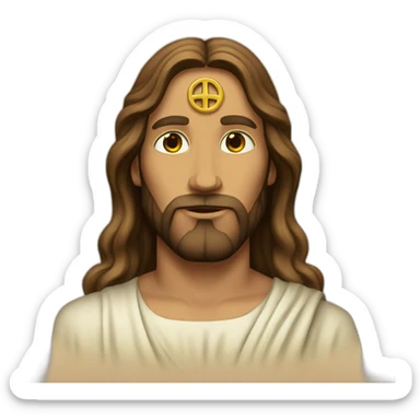 Jesus with face tats peace sign sticker