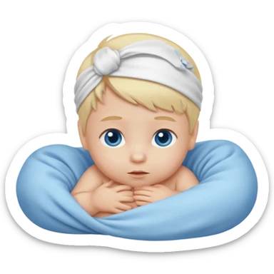blond blue eye newborn alone sticker