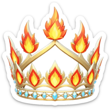 fantasy magic tiara of fire and ash low poly sticker